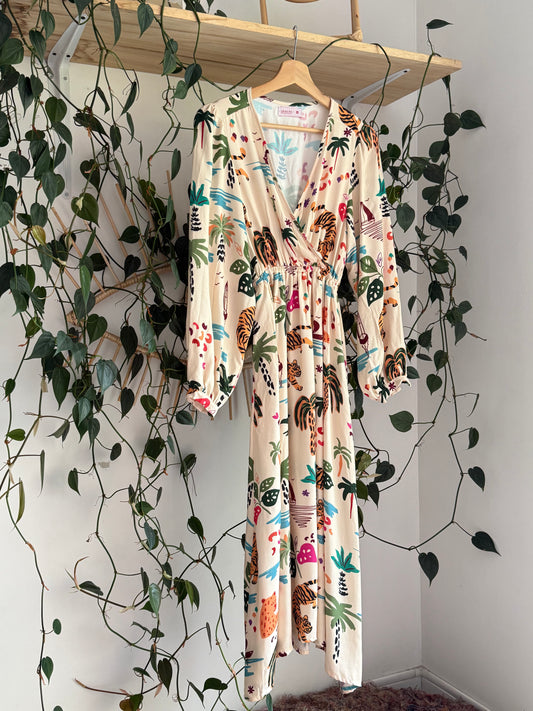 Vestido Tigres Bahamas Midi