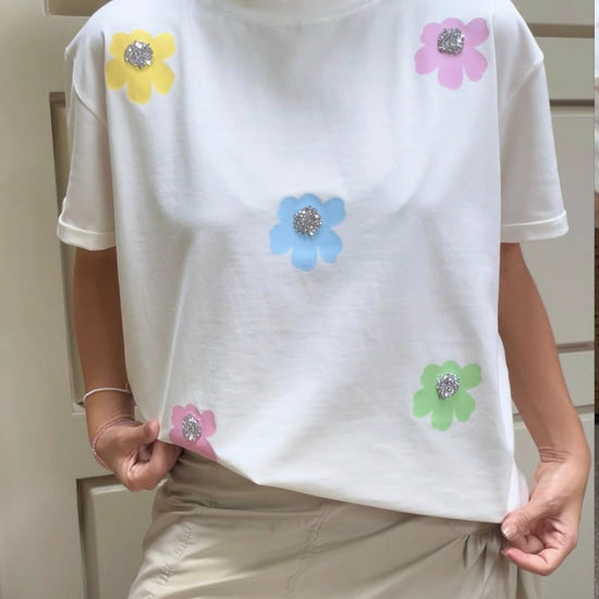 Camiseta Flores Pastel 