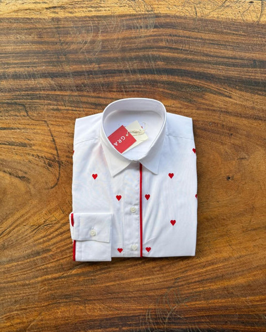 Camisa Minicorazones Rojos