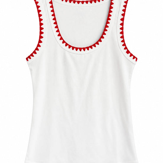 Tank Top Bordado Rojo 