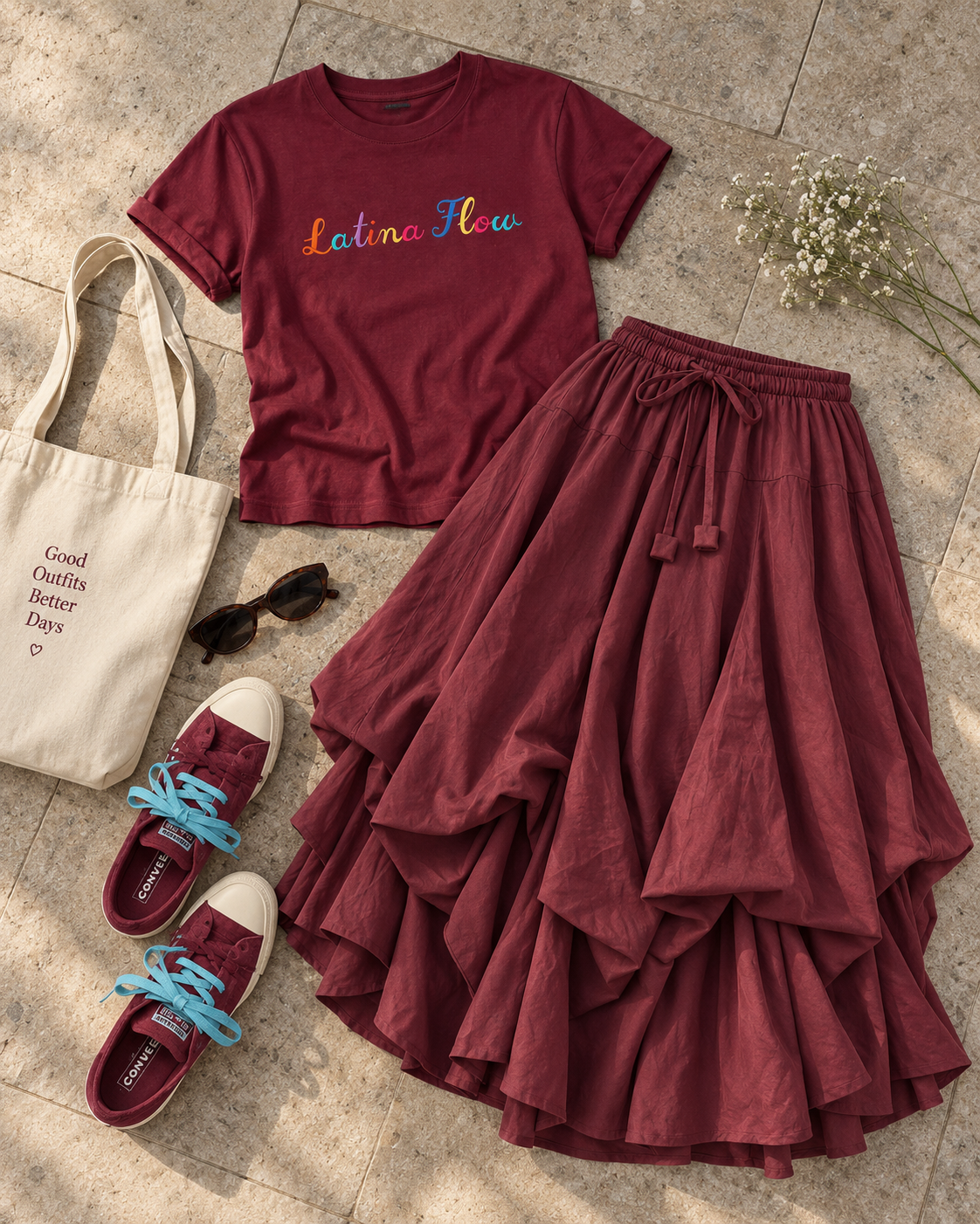 Camiseta Latina Flow Vino 