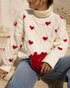 Sweater Marfil Corazones 