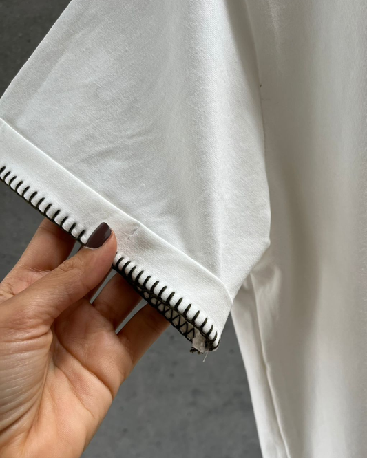 Camiseta Básica Borde Verde Militar