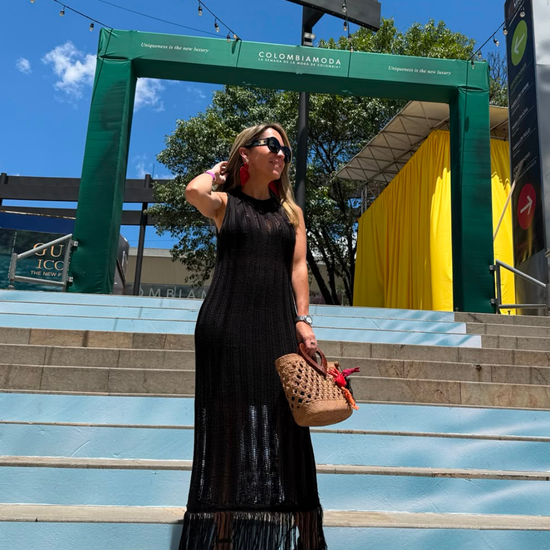 Vestido Negro Hilos (envío 3 días hábiles) 