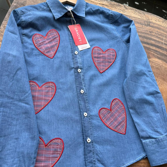 Camisa Índigo Hearts 