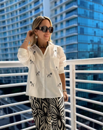 Camisa Cebras Bordadas Oversize