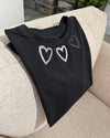 Camiseta Negra Corazones Brillo - Gracies