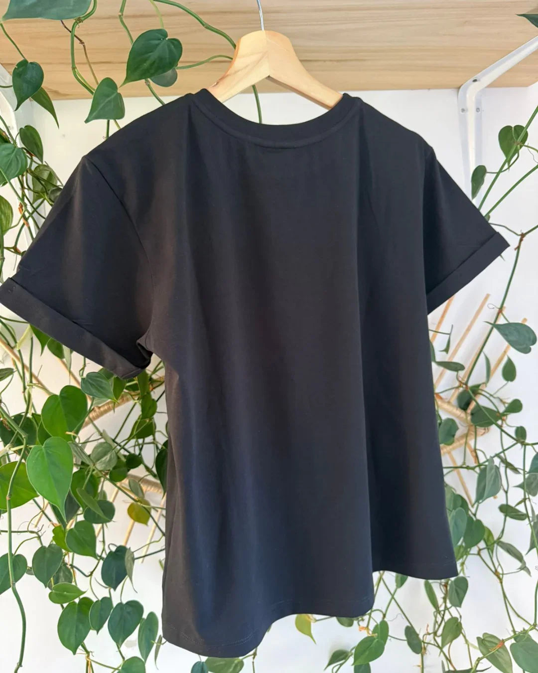 Camiseta Negra Corazones Brillo - Gracies