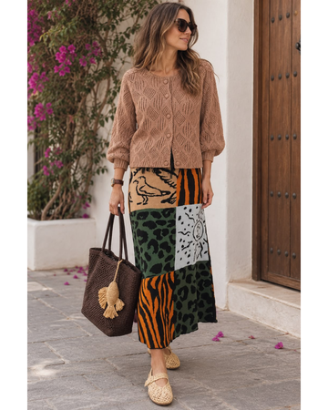 Outfit Cocoa Prints - Sweater & Falda