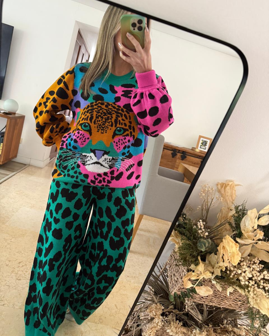 Pantalon Verde Animal Print