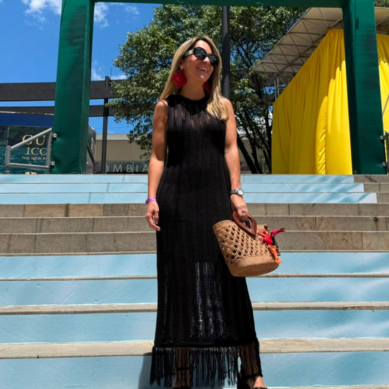 Vestido Negro Hilos (envío 3 días hábiles) 