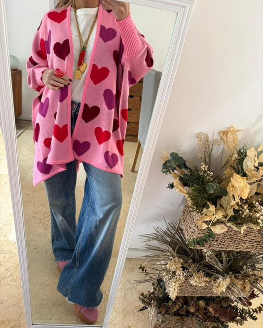 Capa Rosada Corazones (envío 2 días hábiles)