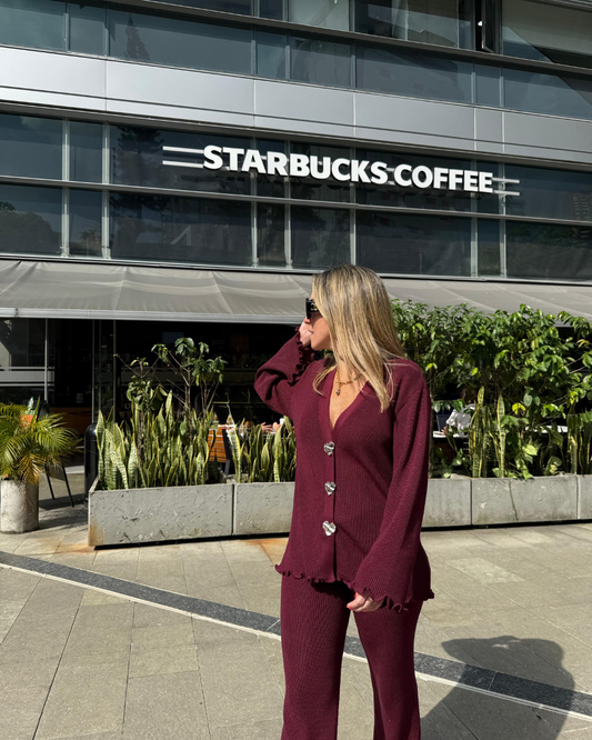 Sweater Essential Burgundy - Silver Hearts