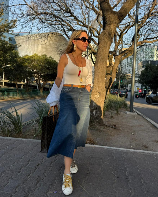 Falda Denim Midi