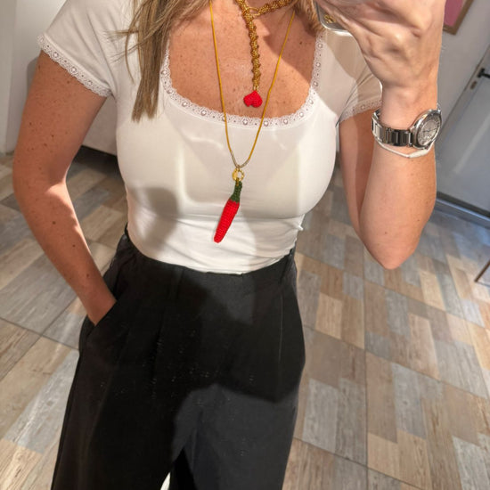 Collar Dorado Corazon Rojo - Gracies