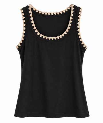 Tank Top Bordado Negro