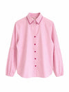 Camisa Rosa Chambray Corazones Magenta