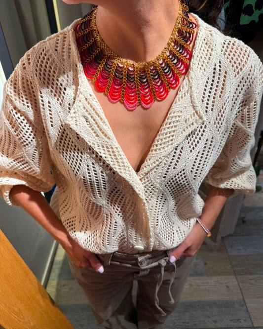 Collar Ondas Rojo
