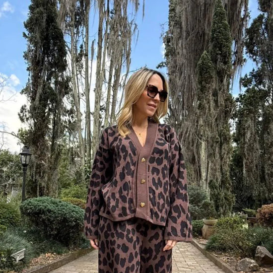 Sweater Abierto Animal Mocha - Golden Hearts - Gracies