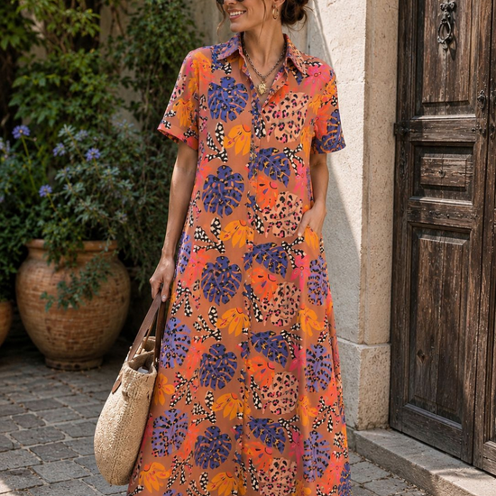 Vestido Hojas Print 