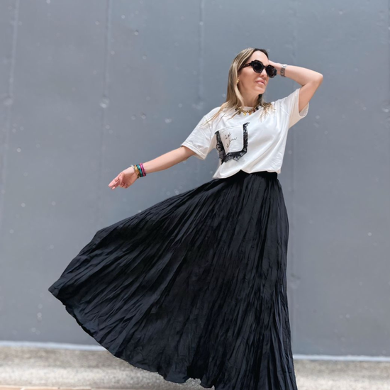 Falda Plisada Negra 