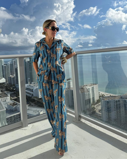 Pantalón Tigres Rayas Azul