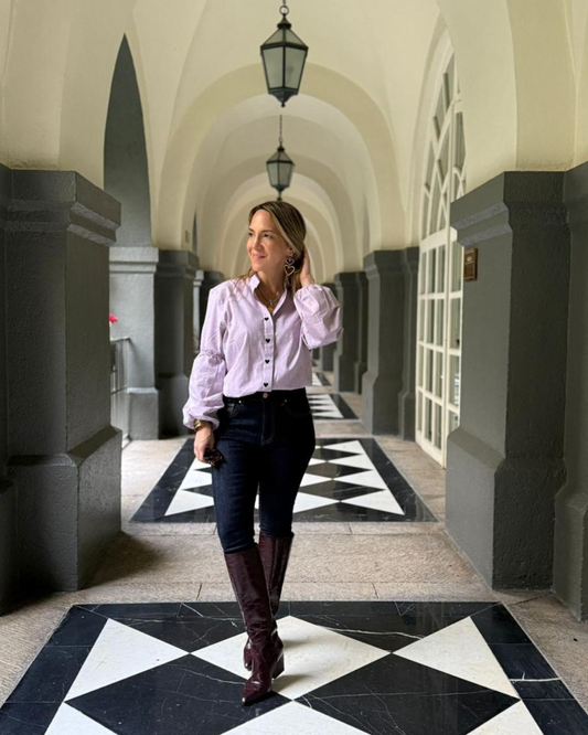 Camisa Vino Chambray Hearts