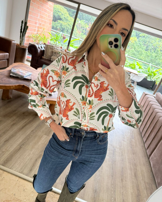 Camisa Tigres y Palmeras