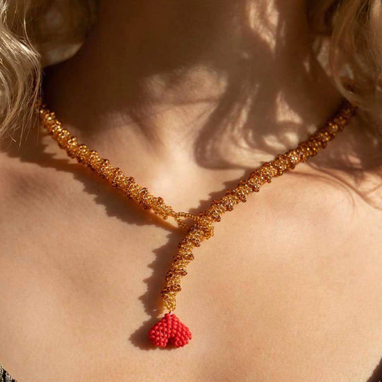 Collar Dorado Corazon Rojo - Gracies