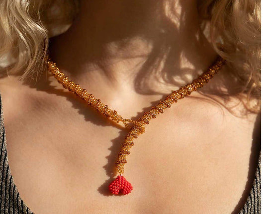 Collar Dorado Corazon Rojo - Gracies