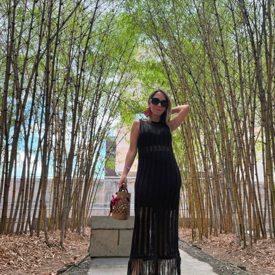Vestido Negro Hilos (envío 3 días hábiles) 