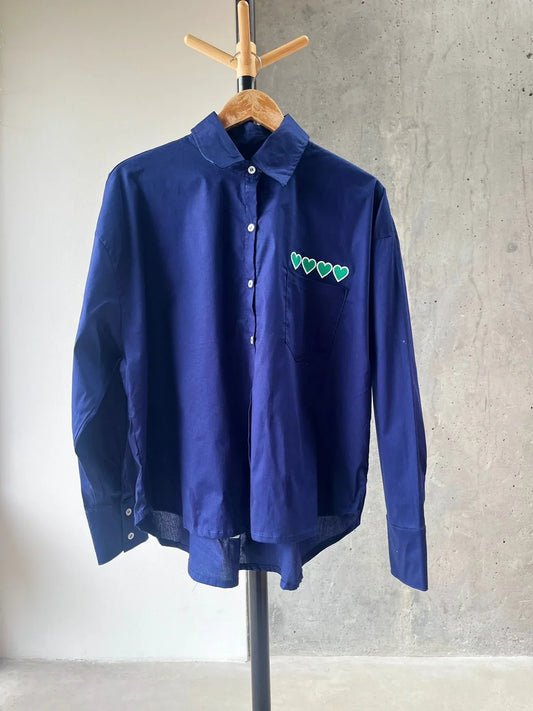 Camisa Azul Amore Oversize - Gracies