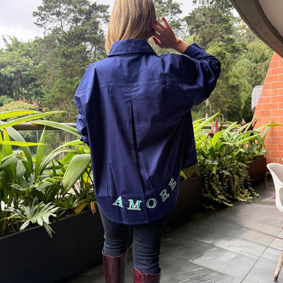 Camisa Azul Amore Oversize - Gracies
