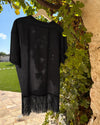 Camiseta Negra Flecos 
