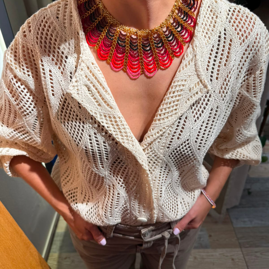 Collar Ondas Rojo 