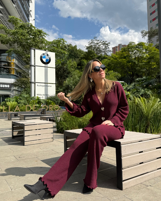 Pantalon Essential Burgundy