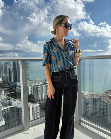 Camisa Tigres Rayas Azul