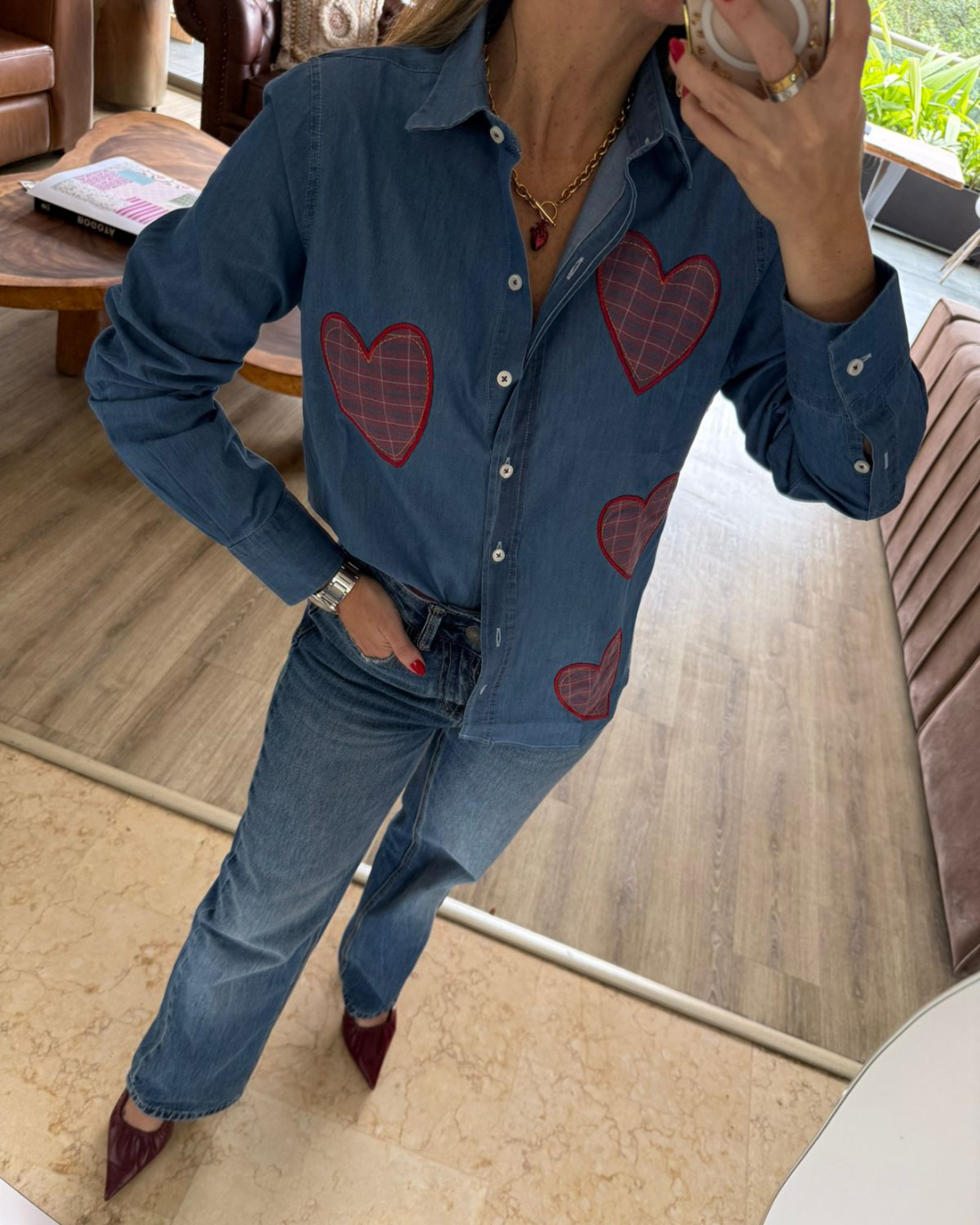 Camisa Índigo Hearts 