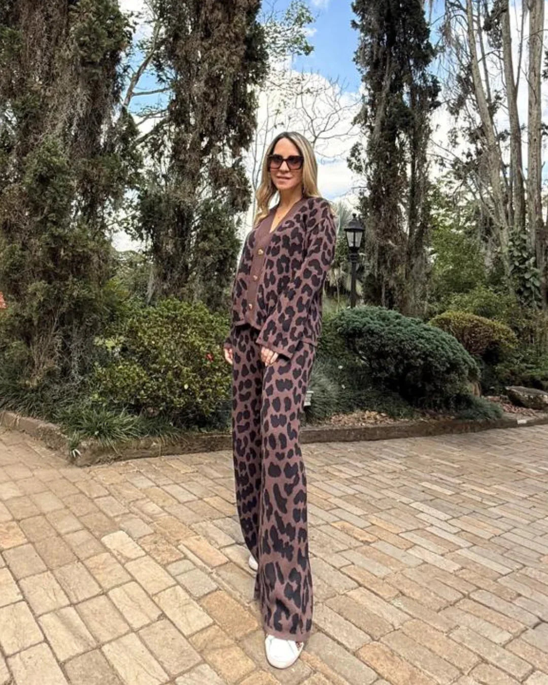 Sweater Abierto Animal Mocha - Golden Hearts - Gracies