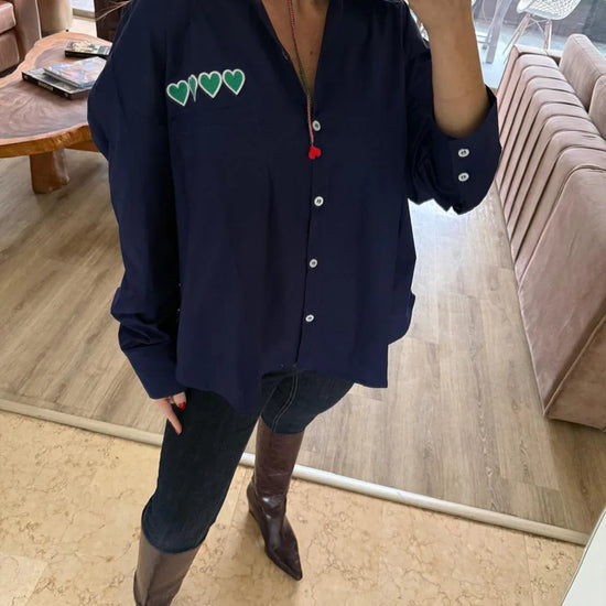 Camisa Azul Amore Oversize - Gracies