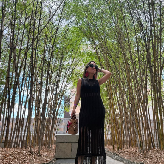 Vestido Negro Hilos (envío 3 días hábiles) 