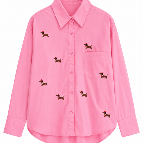 Camisa Oversize Perritos Salchicha 