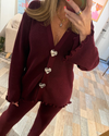 Sweater Essential Burgundy - Silver Hearts