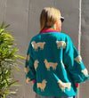 Sweater Llamas Azul Turquesa