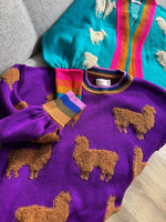 Sweater Llamas Morado