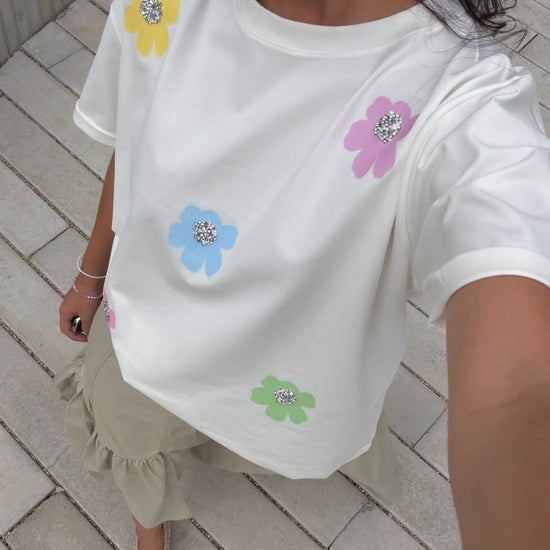 Camiseta Flores Pastel 