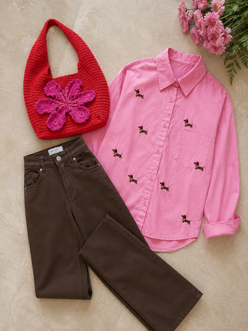 Camisa Oversize Perritos Salchicha 