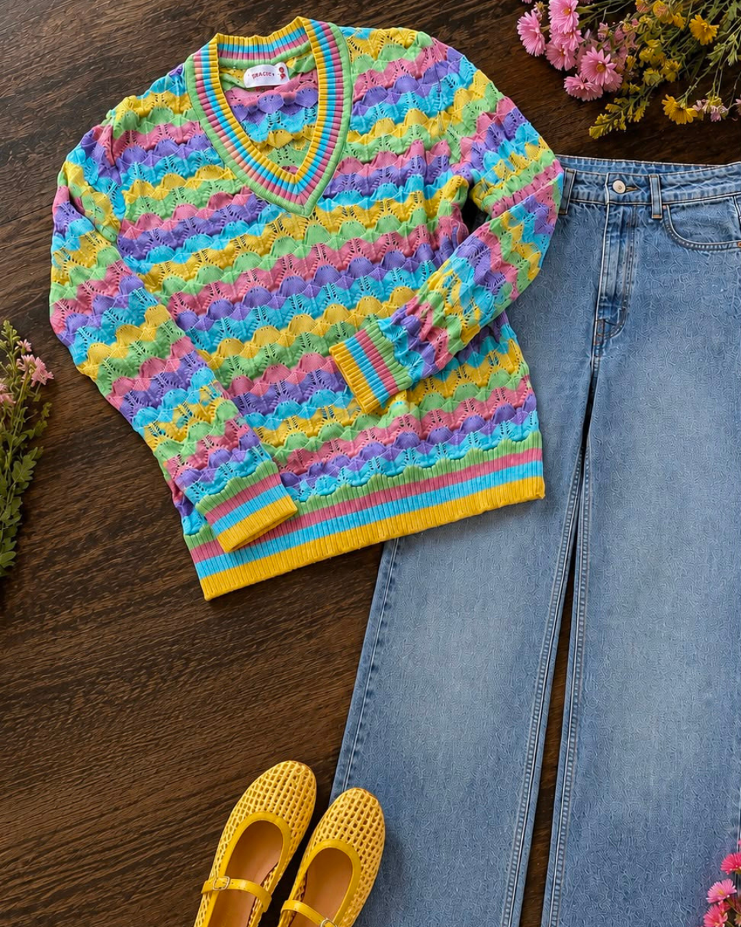 Sweater Calado Pasteles 