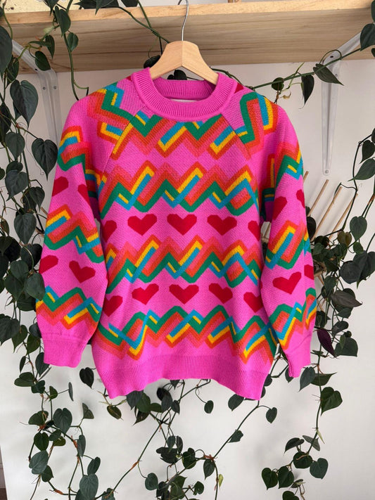 Sweater Corazones Entrelazados