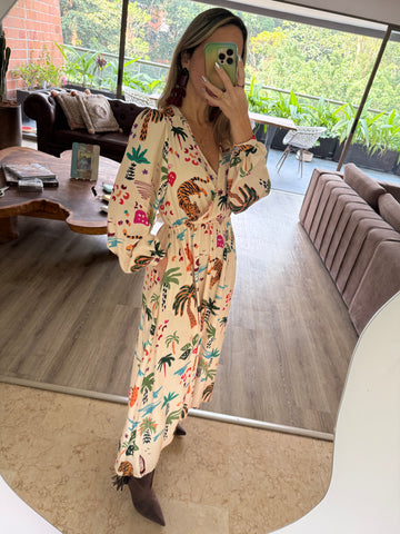 Vestido Tigres Bahamas Midi